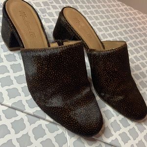 Madewell Walker Mule spotted calf hair